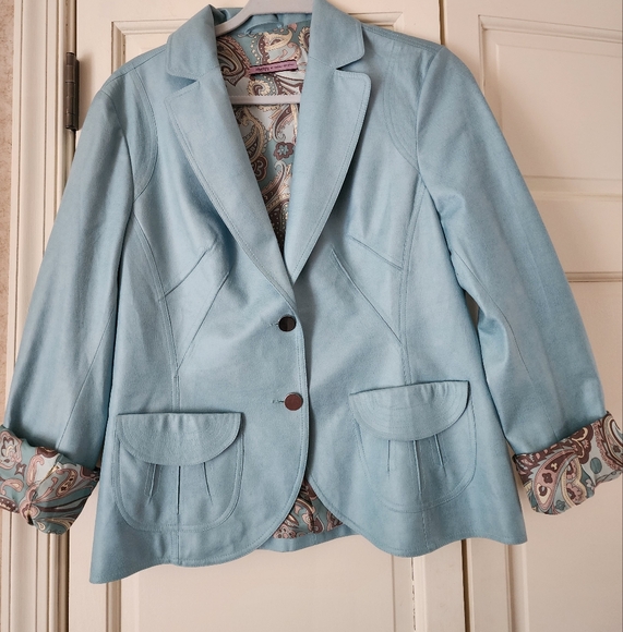 Identity Jackets & Blazers - Identity French Designer Shimmery  Stitching Floral Lining Blazer.Pit to pit 20"